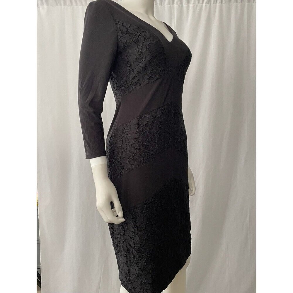 Ralph Lauren Women's Dress Black A-Line Cocktail V-Neck Size 6 - Picture 7 of 8